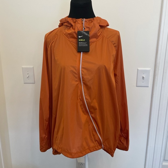 orange women's running windbreaker